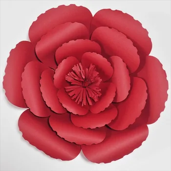 2018 Raudona Rožė Milžinišką Popierinės Gėlės Backdrops 6PCS+ Lapai 3PCS Vestuvių & Atveju Dekoro Fotografija 