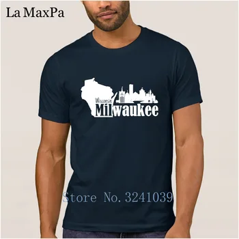 Juokinga Marškinėlius Vyrams trumpomis Rankovėmis Medvilnės Saulės vyriški T-Shirt Milwaukee Viskonsino Horizontai T Marškinėliai, Drabužiai, Didelių Dydžių