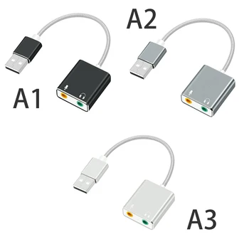 Išorinių USB 2.0 3D Virtual 7.1 Kanalo Garso Garso Kortelės Adapteris, 3,5 mm USB Tipo AStereo išėjimo lizdas, skirtas Asmeninis Kompiuteris Nešiojamas
