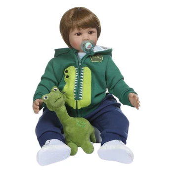 24 colių 60cm Puikus Reborn Baby Lėlės Bamblys Realus Silikono Trumpų Plaukų Žaislas