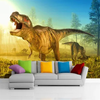 Milofi profesinės užsakymą 3D tapetai, freskos retro dinozaurų kambarį fone, sienų apdaila dažymas tapetų