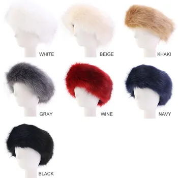 Ekrano užsklandą Moterims, Elegantiškas Plaukų juosta Plaukų Aksesuarai Moterims Mergaitė Žiemos Dirbtiniais Kailiais Šiltas Ausies Raštas Mados Tuščias Beanie Skrybėlių