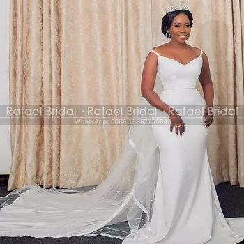 Mados Streamer Ilgai Undinė Vestuvių Suknelė Iki 2021 M. Balti Spagečiai Dirželis Bohemijos Nuotakos Suknelės Oficialią Moterims