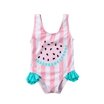 Emmababy Vaikams Baby Girl Dryžuotas Arbūzas maudymosi kostiumėlį, maudymosi Kostiumėliai, vientisas Bikini Maudymosi Kostiumą Plaukimo Bodysuits