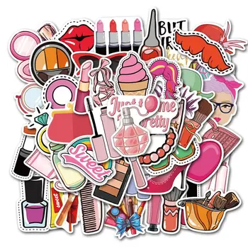 Aukštos kokybės estetinės grafiti rožinė Lipdukai mergina kosmetikos Žaislas Lipdukas Automobilių Stiliaus Dviratį, Motociklą Telefono, Nešiojamojo kompiuterio Lipdukai