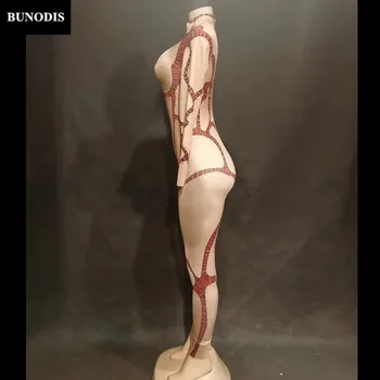 ZD334 Moterų Sexy Keistai Jumpsuit 3D Atspausdintas Siauras Asmenybės Etape Dėvėti Rodo Laiką naktiniame klube Grupė Hallowmas Kostiumai