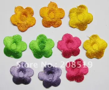 AE049 Mados gėlių 3cm 100vnt/daug 5 spalvų geležies siuvinėjimo appliques drabužis, aksesuaras