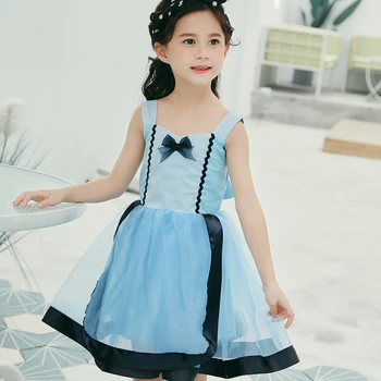 Ruifglasb Vasaros vestidos infantis tutu suknelė Princesė Alisa Baby Girl drabužiai mažylis Mielas Mielas gana mergina, mėlynos suknelės
