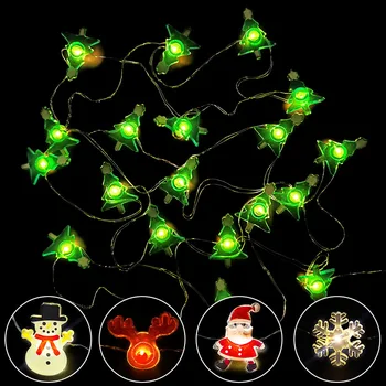 Santa Claus Snaigės LED String Pasakų Žibintai Girliandą Dekoracija Namuose Kalėdų Vakarėlį Naujųjų Metų Dovana Kabinti Ornamentu Navidad