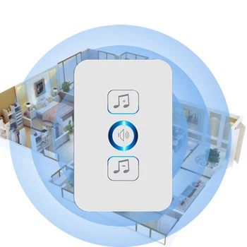 Belaidžio Vandeniui Doorbell 1 Mygtukas 1 Imtuvas 200m Nuotolinio Valdymo pultą Smart Home Akį traukiantis Apšvietimas Mirksi Doorbell