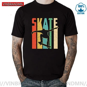 Vinbrandmn Streetwear Derliaus Skateboarder T-shirt Jaunimo Berniukai Hip-Hop Retro Čiuožėjas Siluetas T Shirt mens Skateboard marškinėliai