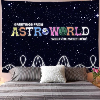Mėnulis Astro gobelenas vaikų miegamasis dekoro sienos kabo kilimų fone gobelenas psichodelinio