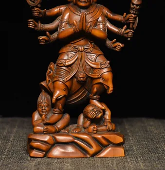 Kalėdų Tibeto Budizmo Surinkimo Boxwood medžio išdrožti Dievo Raštas Dievybė Budos Statula helovinas