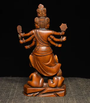 Kalėdų Tibeto Budizmo Surinkimo Boxwood medžio išdrožti Dievo Raštas Dievybė Budos Statula helovinas