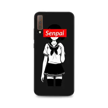 Babaite Sugoi Senpai Klaida waifu Soft black Telefono dėklas Samsung A51 A71 A40 A50 A70 A10 A20 A30 A6 A7 A8 A9