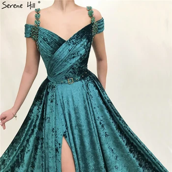 Žalia Naujausios Konstrukcijos Rankovių Diamond Vakaro Suknelės Varčias Paprasta Seksualus Vakare Chalatai 2020 Giedras Hill LA60895