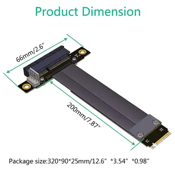 Stove PCIe x4 3.0 PCI-E 4x 2 M. NVMe Klavišą M 2280 Riser Card Gen3.0 Kabelis 180° LX9B