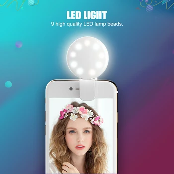 Selfie LED Šviesos Žiedas Įkrovimo Nešiojamų Įrašą Užpildykite Šviesa už Telefoną, Tabletės Vaizdo PUO88