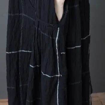 NYFS 2020 Naujas Vasaros suknelė Vintage Prarasti Ilga Suknelė Medvilnės Skalbiniai, Stilingas, patogus Pledas Moterų Suknelės, Vestidos Skraiste