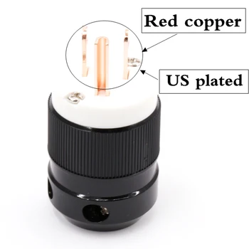 Gamyklos didmeninė hifiX 2VNT HIFI garso Raudona, vario, padengtą MUMS AC maitinimo plugfor maitinimo kabelis extension adapter