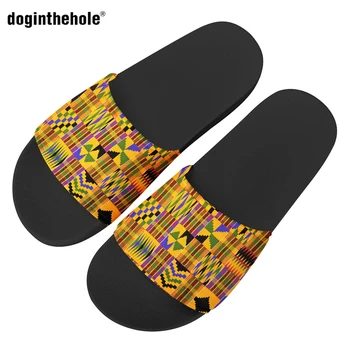 Doginthehole Derliaus Afrikos Genties Dizaino Moterų Sandalai Vasarą Minkštas Šlepetes Už Paplūdimio Bateliai Atsitiktinis Mergina Chaussure Femme