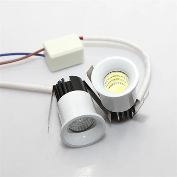 Mini led kabinetas, šviesos, 3W mini COB (Chip led downlight AC85-265V led lempos, šviesa apima led driver nemokamas pristatymas