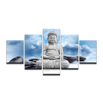 Buda Ir Spa Akmuo, Mėlynas Dangus, Sienos Meno Tapybos Nuotraukas, Spausdinimas Ant Drobės Religijos Nuotrauka Už Namo Moderni Apdaila