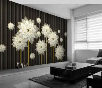 3d Tapetai, modernus minimalistinio baltos spalvos gėlių, TV foną, sienos high-end romantiška sienos popieriaus