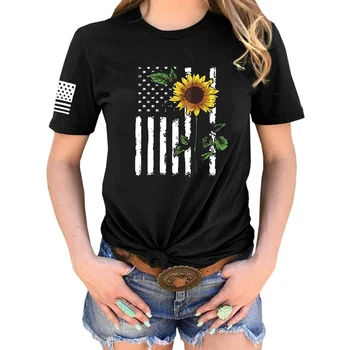Vasaros Moterų marškinėliai Juodos spalvos trumpomis Rankovėmis Gėlių T-shirts Negabaritinių Hip-Hop Harajuku marškinėliai Atsitiktinis Pagrindinio Viršūnes Drabužiai, marškinėliai