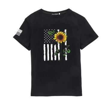 Vasaros Moterų marškinėliai Juodos spalvos trumpomis Rankovėmis Gėlių T-shirts Negabaritinių Hip-Hop Harajuku marškinėliai Atsitiktinis Pagrindinio Viršūnes Drabužiai, marškinėliai