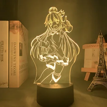 3D Lempos Anime KonoSuba Led Nakties Šviesos Aqua Lempa Miegamojo Puošimas Gimtadienio Dovana