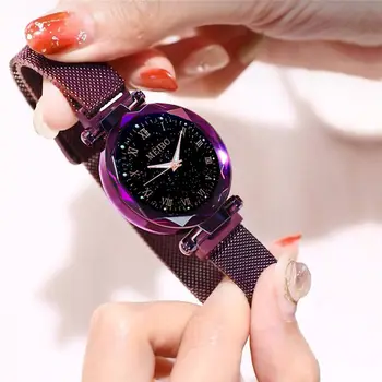 Moteris žiūrėti Fashion Laikrodžiai Magnetas Sagtis Prabanga reloj mujer Ponios Geometrinis Romos Kvarco judėjimas, Laikrodžiai relogio feminino