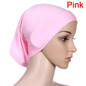 30x24cm 9 Spalvos Elastinės Reguliuojamos Musulmonų Islamo Arabijos Hijab Vamzdis Šydas, Chalatas, Abaja Vidinis Kepurės Skrybėlės Modalinis Ruožas