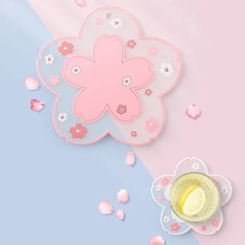 2vnt Japonija Stiliaus Cherry Blossom Šilumos Izoliacija Lentelė Mat Šeimos Office priešslydžio sistema Arbatos Puodelio Pieno Puodelis Kavos Puodelio Miestelyje
