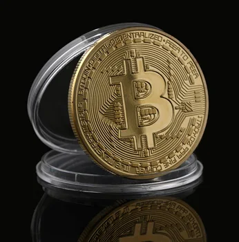 Nauja nuoroda paauksuoto metalo Kolekcijos Moneta Bitcoin Aukso spalvos Bronzos Fizinio Bitcoins Casascius Tiek Moneta Ne valiutos Monetų