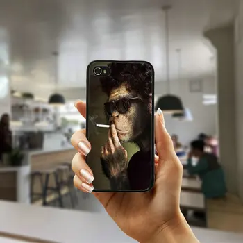 Mados Juoda Beždžionė su Akiniais, Mobilųjį Telefoną Atvejais, Hard Cover for iphone 