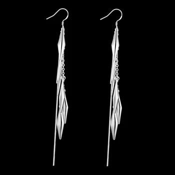 Nemokamas pristatymas užsienio prekybos geometrinės formos sidabro auskarai ponios ilgi auskarai sidabro kutas auskarai