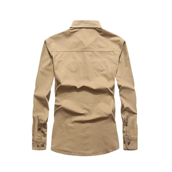 Taktinis Marškinėliai Vyrams Drabužius 2020 M. Pavasarį, Rudenį Karinės Suknelė Shirt Mens Medvilnės ilgomis Rankovėmis Armijos Atsitiktinis Plius Dydis 4XL 5XL 6XL