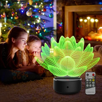 Akrilo 3D Naktį Šviesos 7 Spalvų Lotus LED Touch Naktį Šviesos Lampen Luminarias Naktinės Šviesos Apdailos Vaikų Poilsio Dovanos