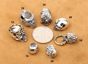 925 sidabro ornamentu priedai Tailando sidabro atkurti senovės būdų, kaip asmenybės kaukolė tee beadle vertus string pakabinti lašas