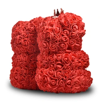 KARŠTO Valentino Dienos Dovana 25cm Raudonos Rožės Meškiukas Rose Dirbtinių Gėlių Dekoracija Kalėdų Dovanos Moterims, Valentino Dovana