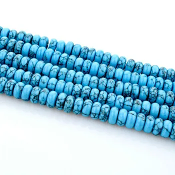 Natūrali juoda linija mėlyna abacus karoliukai 4x8mm pusbrangiai akmenys, maži karoliukai, Karoliukai pagaminti karoliai 