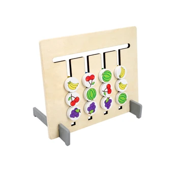 Naujas Stilius Keturių Spalvų/vaisių Atitikimo Žaidimas Montessori Mediniai Žaislai Logika dvipusis Vaikų Švietimo Žaislai, Dovanos