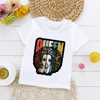 Esu Stipri Karalienė Laiškai Spausdinami Vaikiški marškinėliai Vaikų Vasaros Naujas Mados Feminizmo Tshirts Juoda Merginos Unisex Atsitiktinis Viršūnes Tee