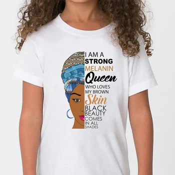 Esu Stipri Karalienė Laiškai Spausdinami Vaikiški marškinėliai Vaikų Vasaros Naujas Mados Feminizmo Tshirts Juoda Merginos Unisex Atsitiktinis Viršūnes Tee