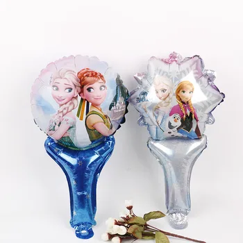5vnt Princesė balionai snieguolė Elsa folija ballon Gimtadienio dekoracijos vaikams ranka laikykite stick pripučiami globos dovana žaislai