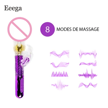 8 Greičio Drugelis Plėtra Teleskopinis Vibratorius Moterims Makšties Orgazmas-Klitorio Massager Vandeniui Suaugusiųjų Sekso Produktas