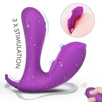 G Spot Klitorio Analinis Vibracijos,Vibratorius Gulėjo Ant Kelnaitės Šilumos Intymių Sekso Žaislų Moteris Belaidžio Nuotolinio Stebėjimo Dildo Moteris