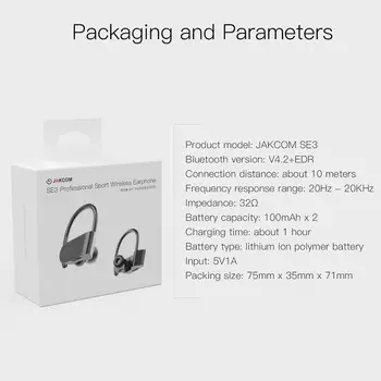 JAKCOM SE3 Sporto Belaidžio ryšio Ausinių-Geriausia dovana su silikonu padengti funda ausinių qc35 ausų pagalvėlės