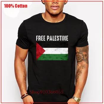 Nemokamai Palestinos Laisve Palestinai black Marškinėliai Medvilnė, Minkštas Įgulos Kaklo Aukštos Kokybės Trišakis Naujų Anime Stiliaus Medvilnės 3D mados